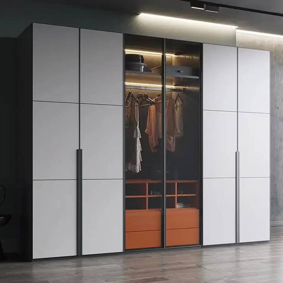 Bedroom Furniture Clothes Organizer High Gloss Wall in Wardrobe Closet Smart System