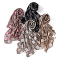 New Design Retro Soft Plaid Print Chiffon Shawl Muslim Chiffon Hijab Islam Ethnic Head Scarf Wraps for Women