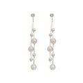 AA00224 925 Silver Needle New Earrings Long Tassel Pearl Earrings Simple and Elegant Fashion Beaded Earrings