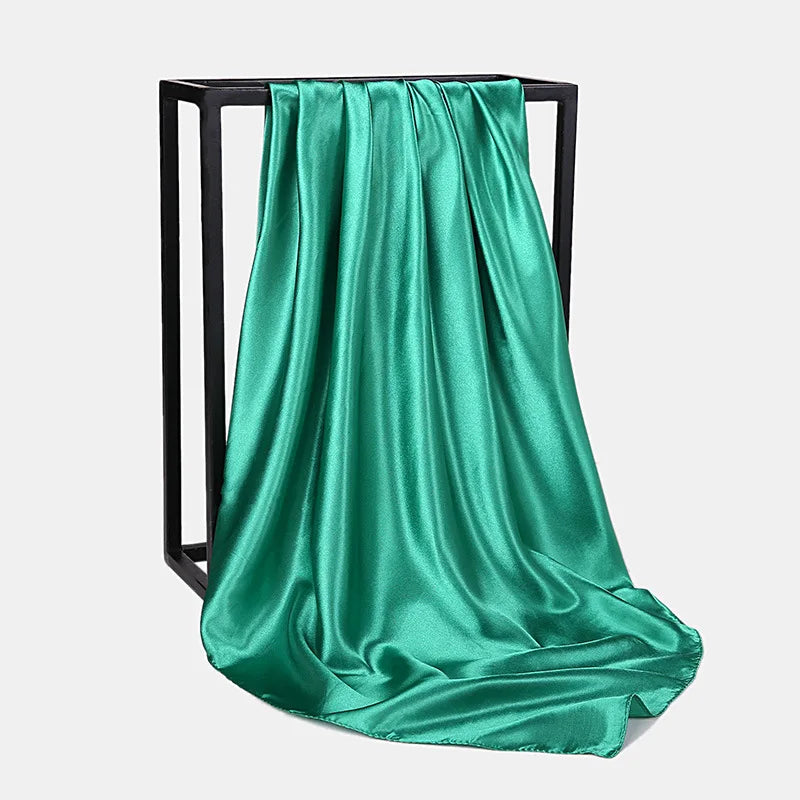 Satin Scarf Wholesale Custom Square Fashion Ladies Scarf 90*90cm Solid Color Bandana Hair Accessories Silk Scarves Headband