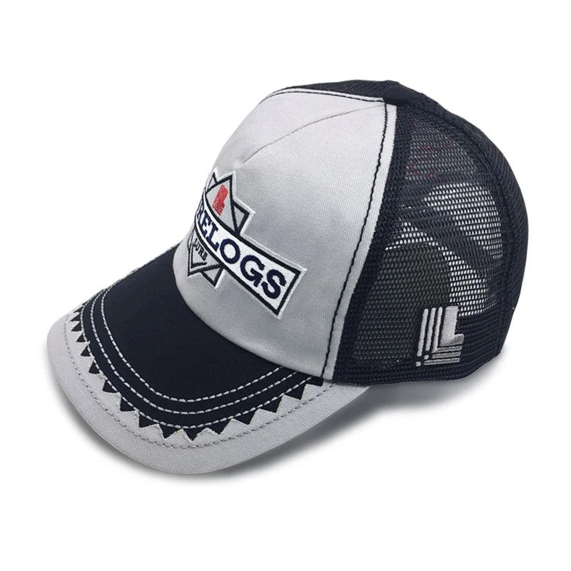 Kaihong OEM Custom Logo Sports Two Tone 6-Panel Mesh Baseball Hat Funky Trucker Cap Cycling Outdoor 3D Embroidery Character
