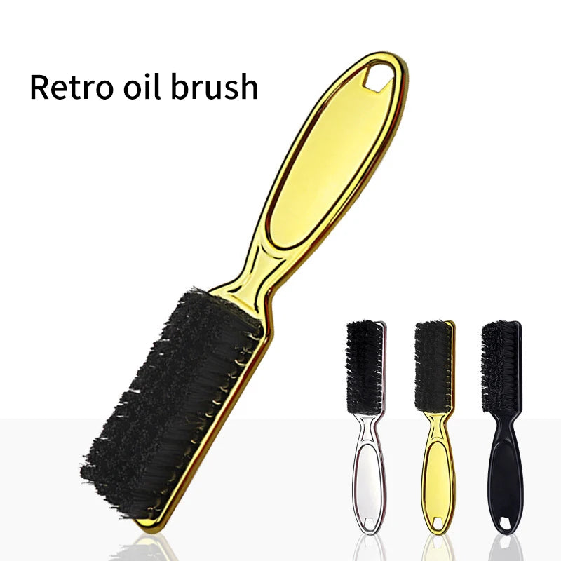 Fashion Style New Double Oil Head Brush Plastic Handle Beard Brush With Cleaning Dust Features Hairdressing Tools
