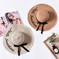 Wholesale Fashion Custom Embroidery Logo Sun Protection Paper Foldable Big Floppy Visor Hats for Women Casual Travel