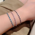 Women Fashion Cubic Zirconia Tennis Adjustable Pull String Bracelet
