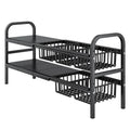 OWNSWING Adjustable Under Sink Shelf Kitchen Storage Organizer Rack Holder Expandable Shelf Storage Organizer for Kitchen