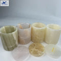 Manufacturer Handmade Europe Style Luxury Modern Christmas Home Decoration Customization Natural Onyx Candle Jar With Lid