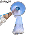 NEWMAJOR Transparent Large Nylon Durable Foldable Hand Throwing Ring Fishing Net Frisbee Design 240-420cm Stream Fish Fishing