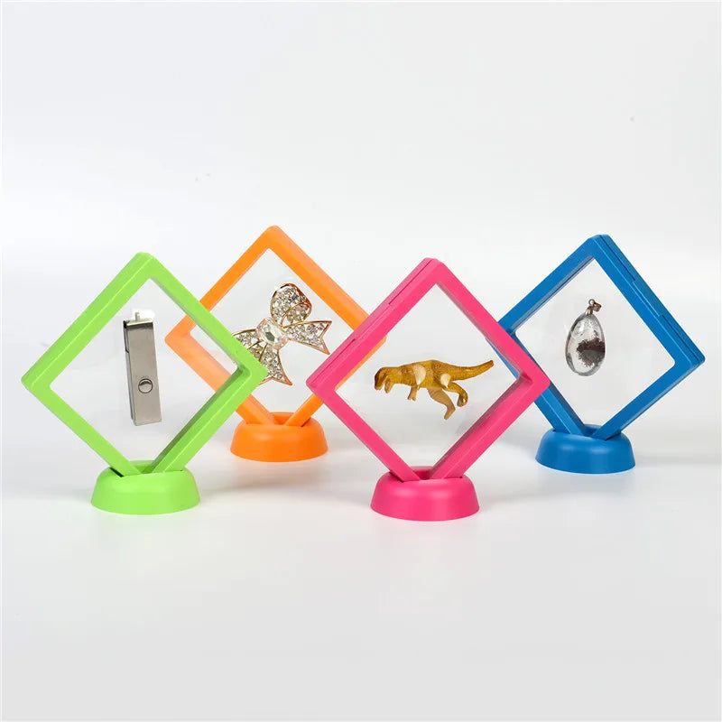 Custom Multicolor Floating Suspended Holder Case for Rose Ring Jewelry Boxes Logo Printed Pouch Display Box Packaging Carton