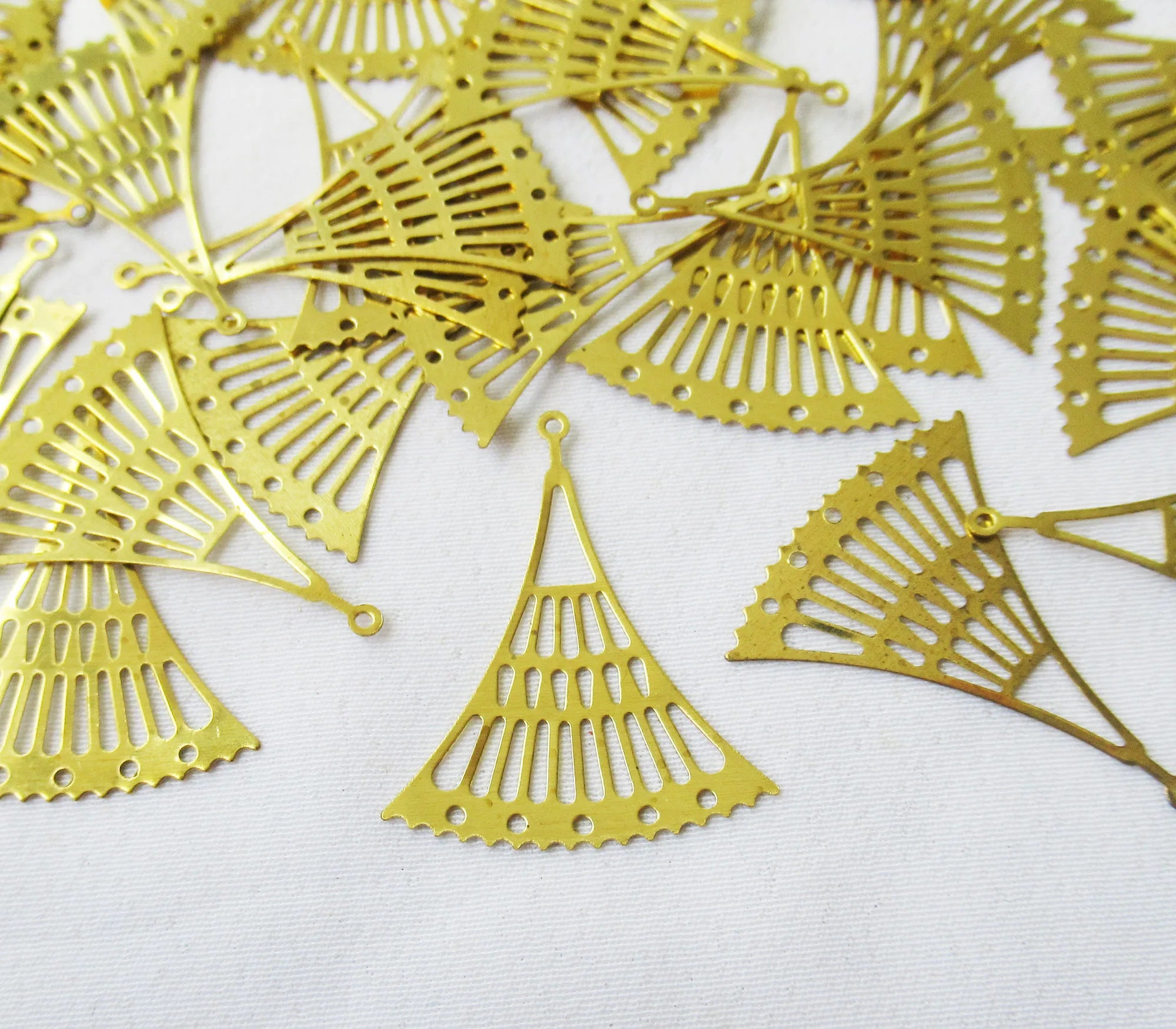 Leaf Charms Brass Filigree Charms for Earring Making