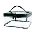 Wholesale TSA Approved Waterproof Transparent PVC Cosmetic Bag - Clear Travel Wash Organizer with Black Handle for Dormitory