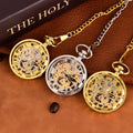 Antique Skeleton Hollow Mechanical Watches Hand Winding Mechanical Pocket Watch