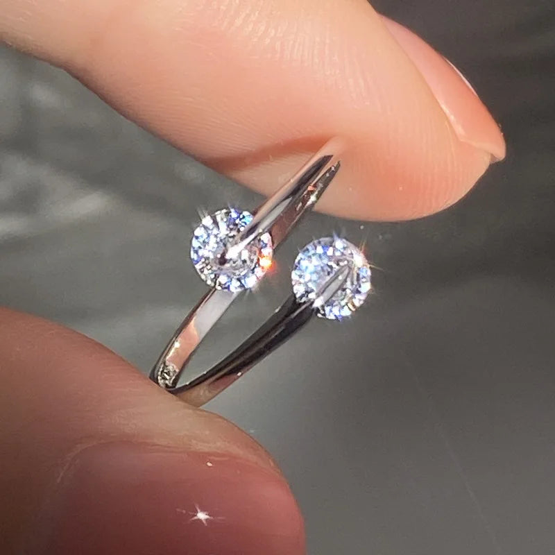Romantic Design S925 Sterling Silver CZ Stone Promise Engagement Ring for Women J0212