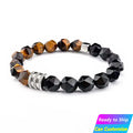 10mm Tiger Eye Quartz Beads Natural Healing Crystal Stretch Beaded Jewelry Bracelet for Men for Weddings Gifts Made Stainless