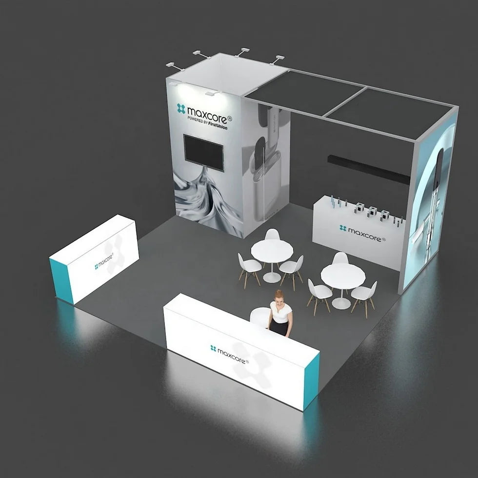 10*10ft Fast Setup Aluminum Frame Printed Fabric Cover Expo Display Exhibition Booth Stand OEM Brand Model CS-Booth-108
