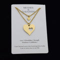 Mother Day Gifts 2021 Heart  Mother Daughter Stainless Steel Necklace