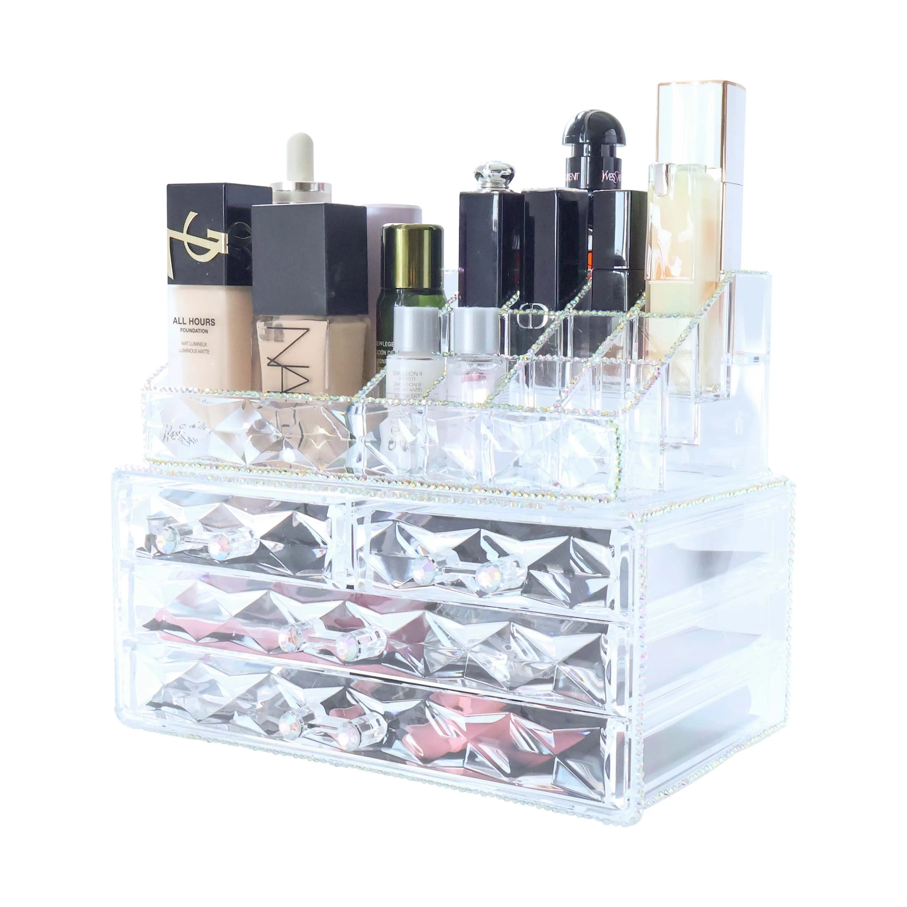 Gmagic Luxury Plastic Skin-friendly Multi Colors Makeup Tools Organizer Case Box