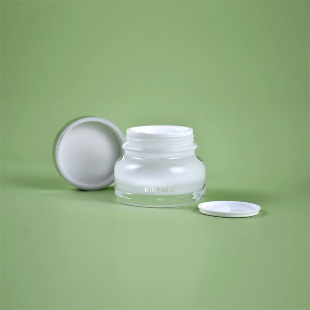 Empty White Round Shaped Cosmetic Packaging Plastic Acrylic Face Cream Jar 30g 50g by Kinpack
