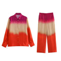 Hot Selling Casual Long Sleeve Shirt and Long Pants Two Piece Set Women