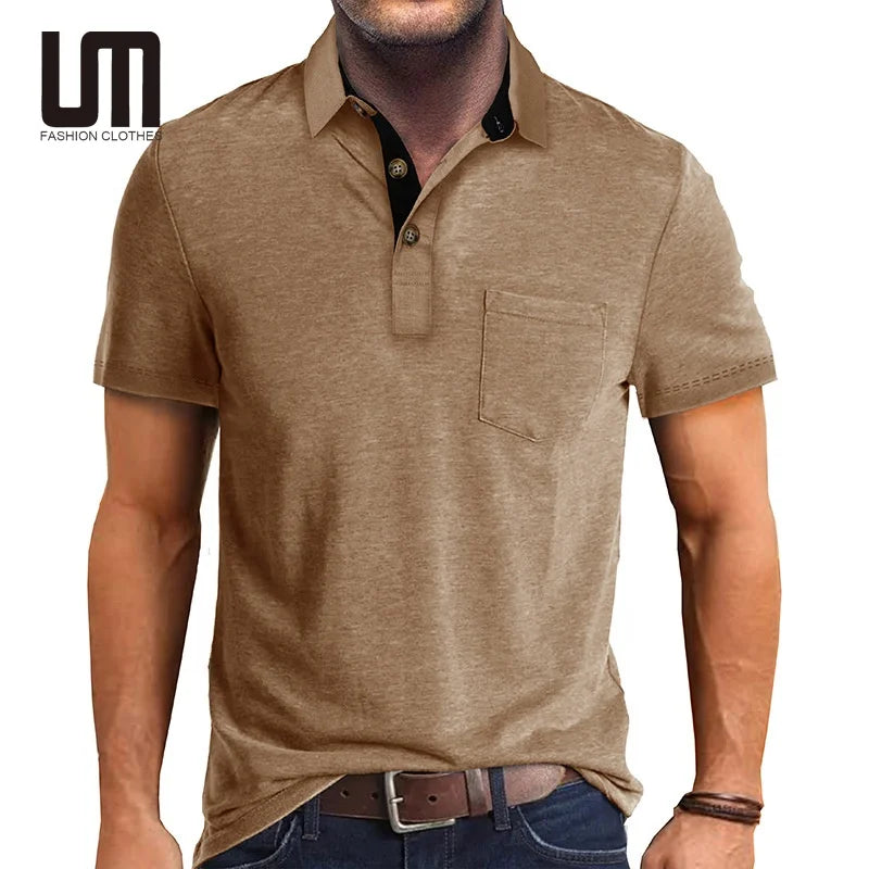 Clearance Sales Summer Business Casual Loose Plus Size Short Sleeve Solid Color T Shirts for Man