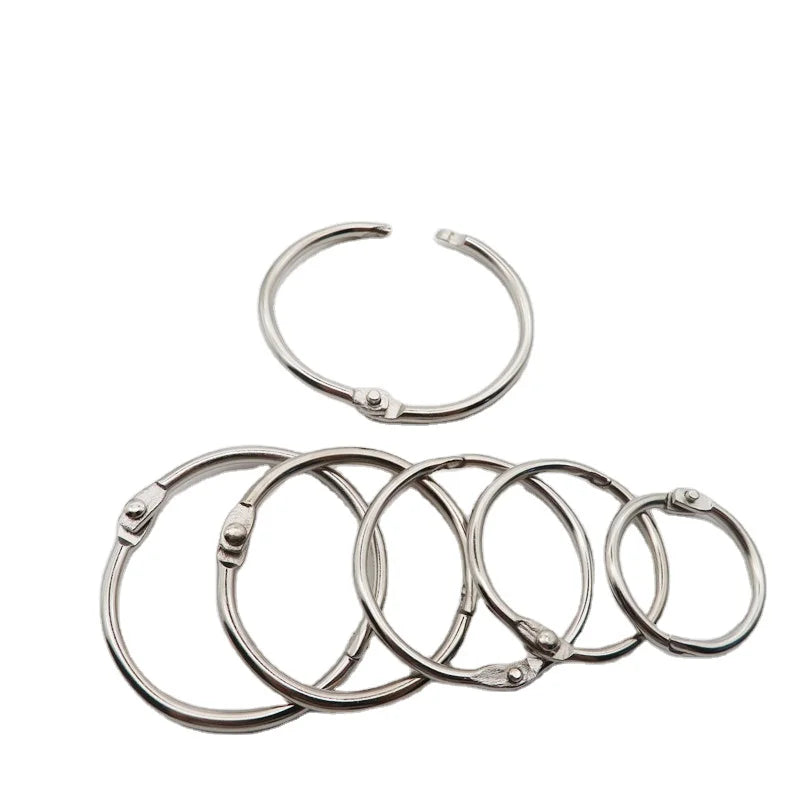 Metal Binder Ring Loose Leaf Book Binder Hoop Ring Multifunctional Keychain Circle Book Binder Hoop Office Binding Supply