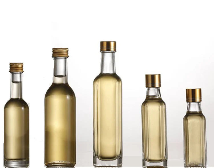 In Stock Square 500 ml Empty Square Clear Edible Oil Glass Bottle 500ML Olive Oil Bottles