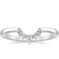 Elegant 10K White Gold Claw Setting Single Row Small Ring Bands Petite Round and Pear Moissanite Diamond Ring Anniversary Ban
