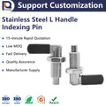 Stainless Steel and Carbon Steel Self-Locking Pull Knob Indexing Pin M10 M12 M16 M20 L Handle Fasteners PANQI Brand Model PQ721 MegaBDM