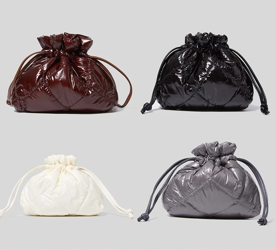 New Winter Autumn Women Soft Tote Jewelry Pouches Wholesale Purse Custom Sachet Christmas Drawstring Handbags Puffer Bag