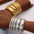 G2046 Jewelry Wholesale Bracelets Statement Bangle Titanium Steel Stretchable Elastic Stainless Steel Bracelet for Women