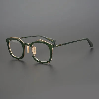 Limited Edition Japanese Designer High-End Pure Titanium Irregular Square Shape Optical Glasses Frame