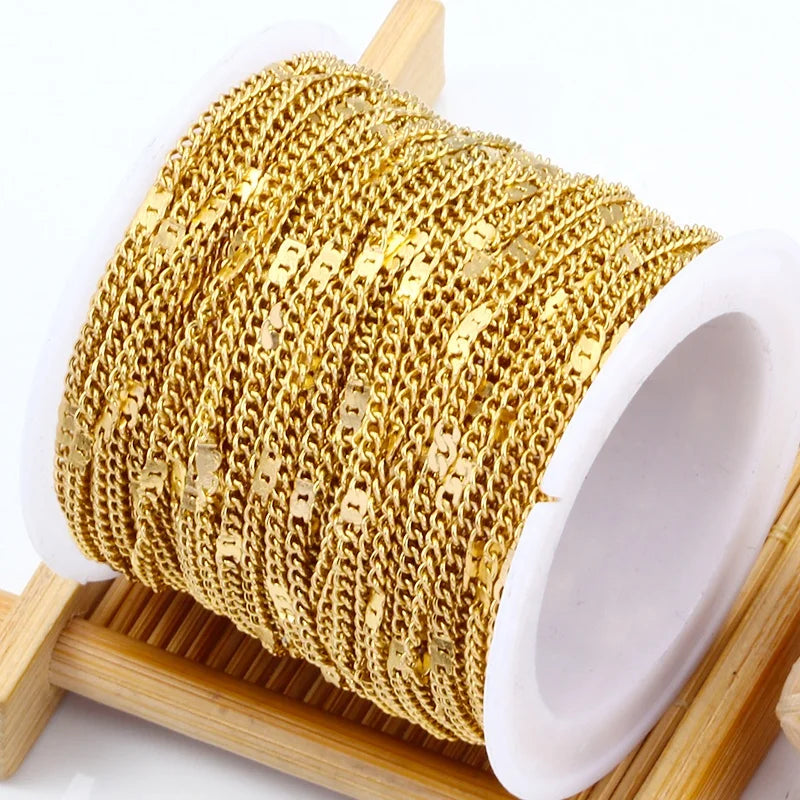 Non-tarnished Stainless Steel Special Design Flat Cable Twisted Chain Jewelry Accessory & Findings for DIY Jewelry Making