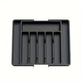 Adjustable Plastic Tray Expandable Kitchen Storage Drawer Organizer for Silverware Utensils Silver Color Kitchen Tool