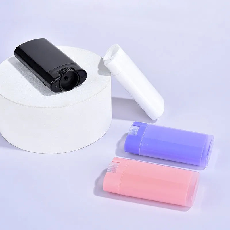 15g Oval Lipstick Lip Balm Deo Stick Tube Flat Solid Cream Sunscreen Stick Oval Portable Deodorant Cream Antiperspirant Bottle MegaBDM