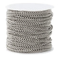 PE435-438 DIY Stainless Steel Cross Chains for Jewelry Making 2mm/2.4mm 10M/20M Per Roll Necklace Bracelet Components