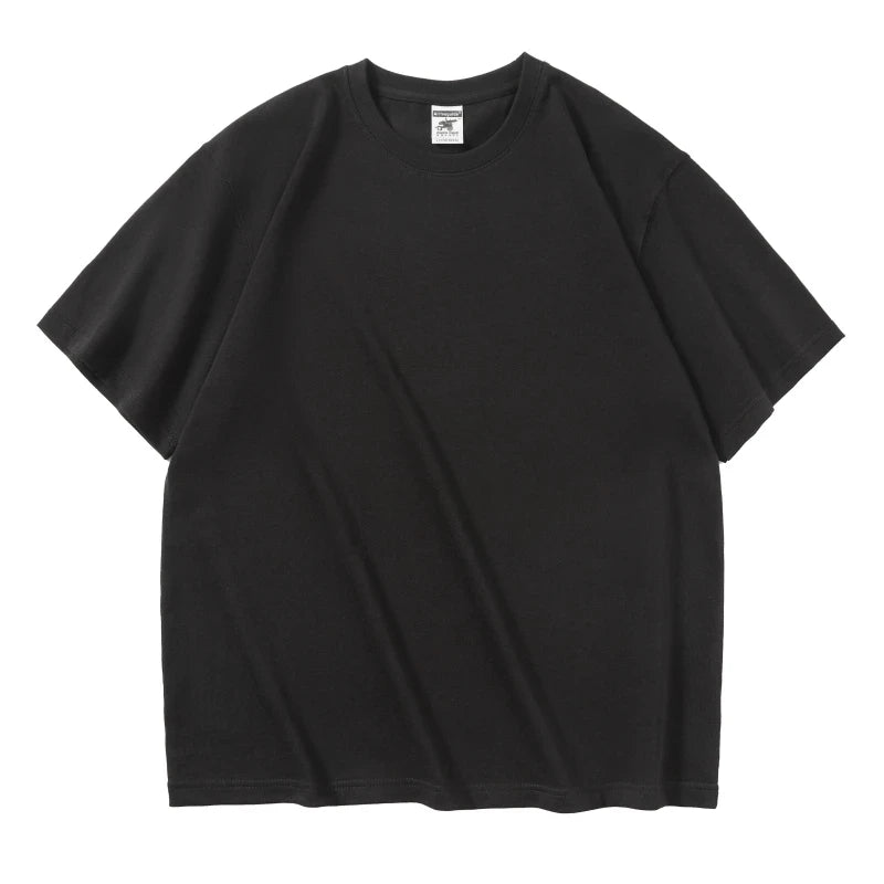 In Stock US Size 280 Gsm Heavy Cotton O-neck T-shirt  Blank Drop Shoulder Short Sleeves T-shirts