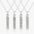 Factory Wholesale Personalized Jewelry 925 Sterling Silver Initial Name Engrave Blank Solitaire bar Pendant Necklace for Women