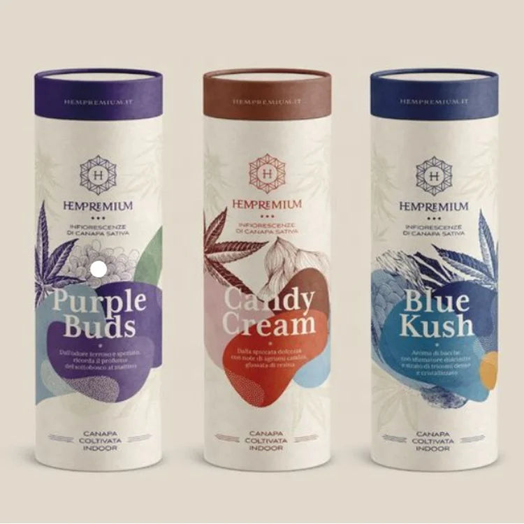 Recycled Food Grade Custom Printed Kraft Matte Tea Round Box Composite Paper Cans Tube for Powder