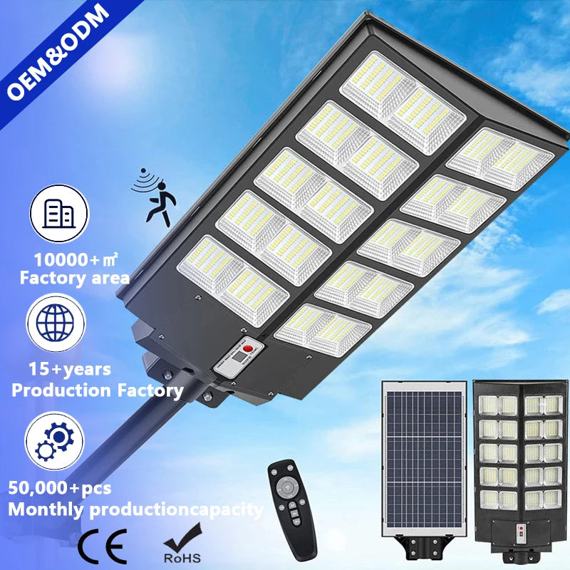 500W 120W Integrated IP66 150W 300W 400W 100W 200W IP65 All in One Solar Street Light With Motion Sensor