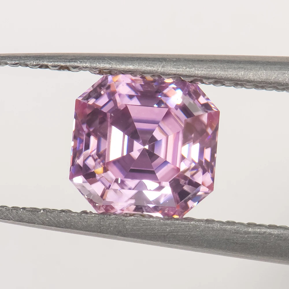Xingyue Gem 2024 Loose Stones 9mm 1 Carat Sakura Pink Pass Diamond Tester Colored VVS1 Asscher Cut Lab Created Moissanite