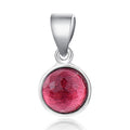 925 Sterling Silver Zircon Crystal Pendants Women Simple Fashion Birth Stone Pendant