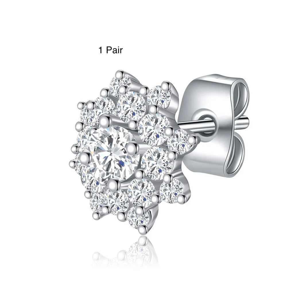 New Trending Fashion Jewelry Stud Earrings Flower Niche Sunflower Women Zircon Earrings