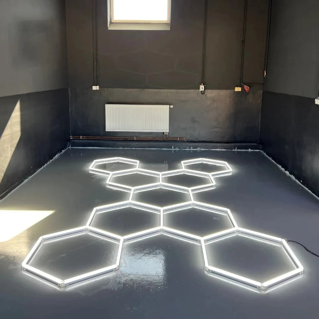 Honeycomb Auto Detailing Products Light Bar Hexagrid Lighting for Car Wash Station Garage Ceiling Design Hexagonal Led Lights