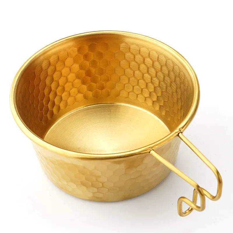 High Quality Hammer Patterned Snow Pull Bowl 304 Stainless Steel Polished Metal Outdoor Cookware for Mountaineering & Camping
