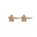 Ins Simple Light Luxury Earrings Jewelry Stainless Steel Plated 18K Mini Micro-Inlaid Zircon Pear Flower Stud