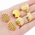 Supply 18K Gold Cutout Woven Stainless Steel Earrings Accessories Stud DIY Round Love Earrings