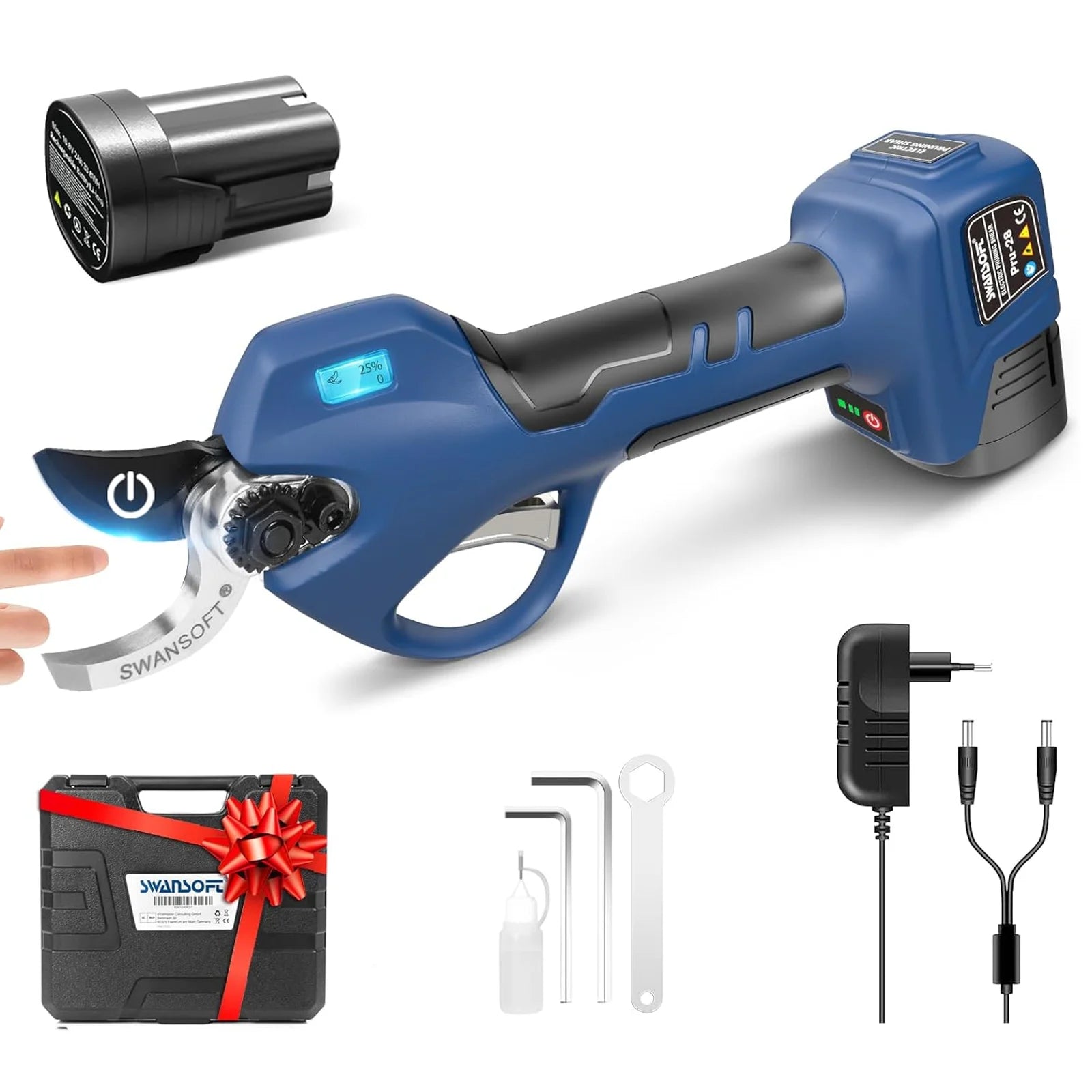 Swansoft Pru-28 Power Pruning Garden Tools Electric Pruning Shears 28mm Cordless Electric Pruning Shears