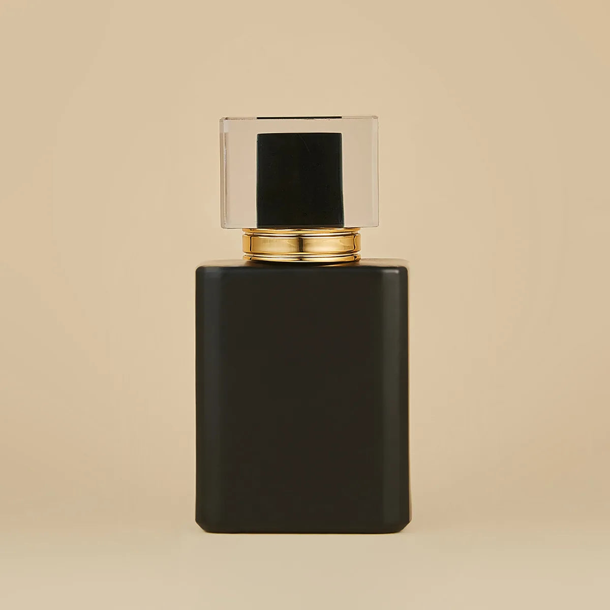 Flat square Shape Empty 50ml Glass Bottles Home Hair Perfume Spray Bottle Black and Gold
