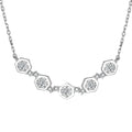 Engagement 925 Silver Round Cut CZ Pendant Necklace Wedding Bridal Fine Jewelry