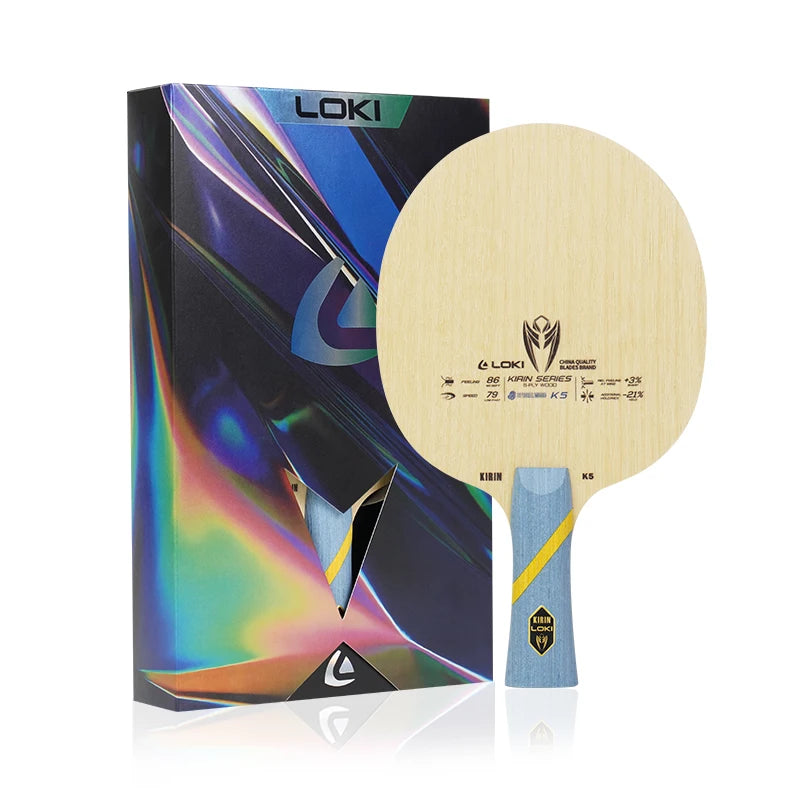 Loki KIRIN 5 Ping Pong Paddle Blade Attack Power Type Elastic Pure Wood Table Tennis Carbon Blade