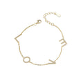 PEISHANG Original Design S925 Sterling Silver Zircon LOVE Letters Bracelet Fashion Alphabet Silver 925 Jewelry Bracelet